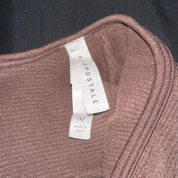 Aeropostale Dark Brown Cropped Ribbed Tank Top Size M - Picture 3 of 3